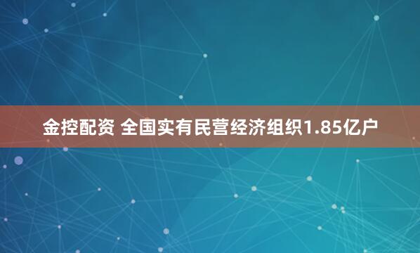 金控配资 全国实有民营经济组织1.85亿户