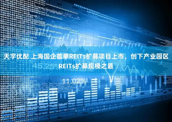 天宇优配 上海国企首单REITs扩募项目上市，创下产业园区REITs扩募规模之最